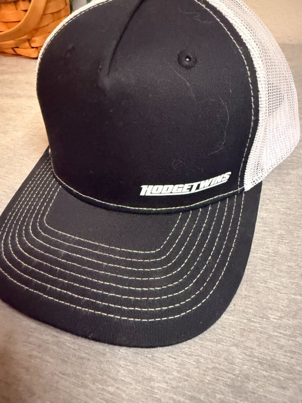 Hodgetwins Trucker Hat Black White Mesh Snapback Adjustable Cap